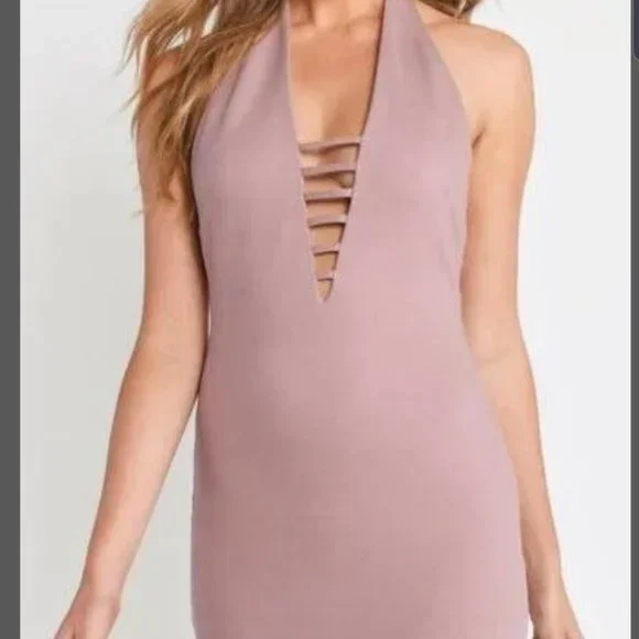 Tobi Dresses Nwt Tobi Deep V Cage Neck Stretch Bodycon Club